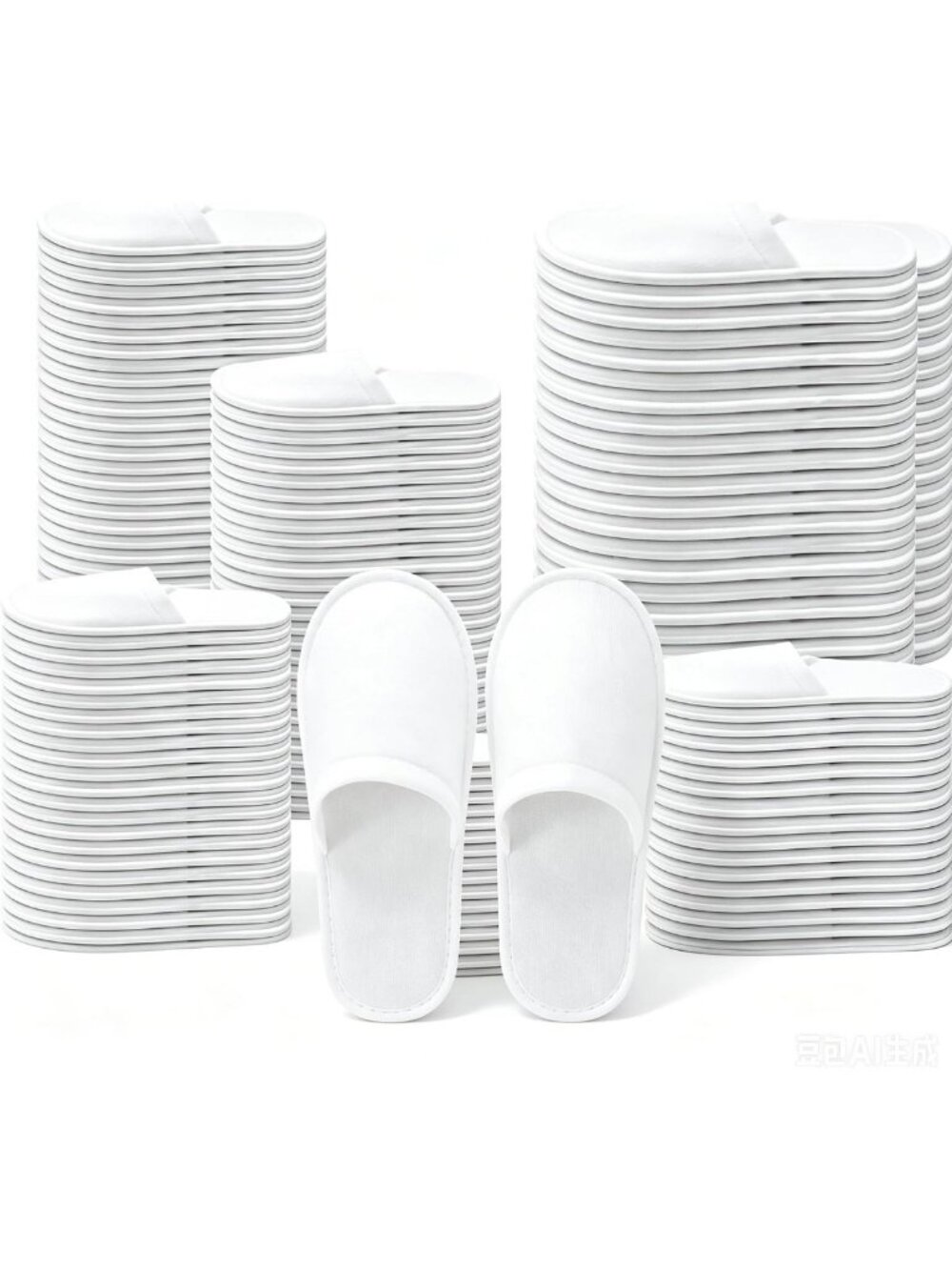 120 Pairs Bulk Disposable Non-Slip Fleece Slippers for Guests - Hotel, Spa